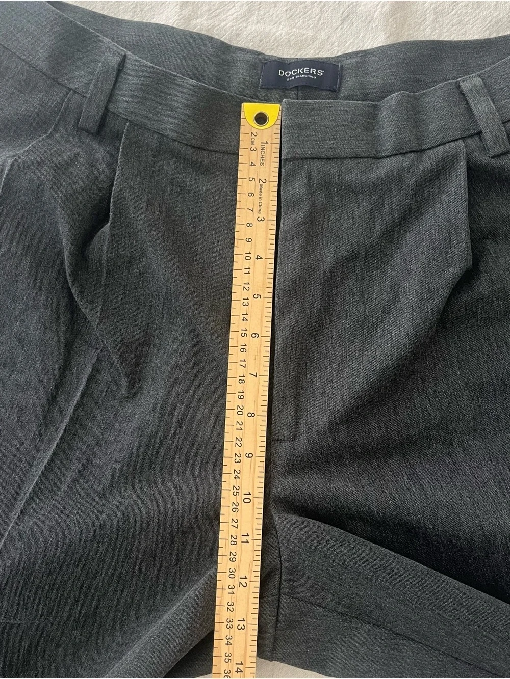 Dockers Mens Pleated Front Classic Fit Pants 38x29 Grey Grandpacore Preppy